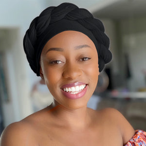 Black - Women Soft Stretch HeadWrap Turban