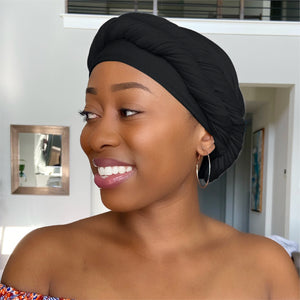 Black - Women Soft Stretch HeadWrap Turban