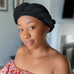 Black - Women Soft Stretch HeadWrap Turban