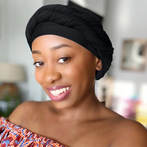 Black - Women Soft Stretch HeadWrap Turban