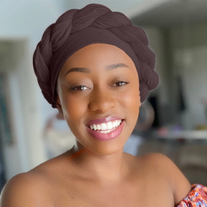 Chocolate Brown - Women Soft Stretch HeadWrap Turban