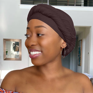 Chocolate Brown - Women Soft Stretch HeadWrap Turban