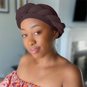 Chocolate Brown - Women Soft Stretch HeadWrap Turban