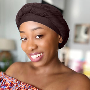 Chocolate Brown - Women Soft Stretch HeadWrap Turban