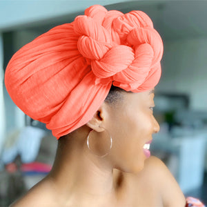 Coral - Women Soft Stretch HeadWrap Turban