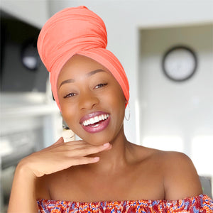 Coral - Women Soft Stretch HeadWrap Turban