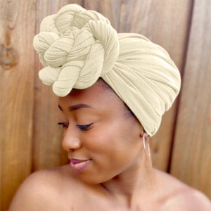 Cream white - Women Soft Stretch HeadWrap Turban