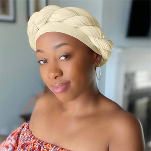 Cream white - Women Soft Stretch HeadWrap Turban