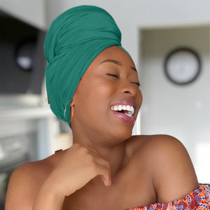 Green - Women Soft Stretch HeadWrap Turban