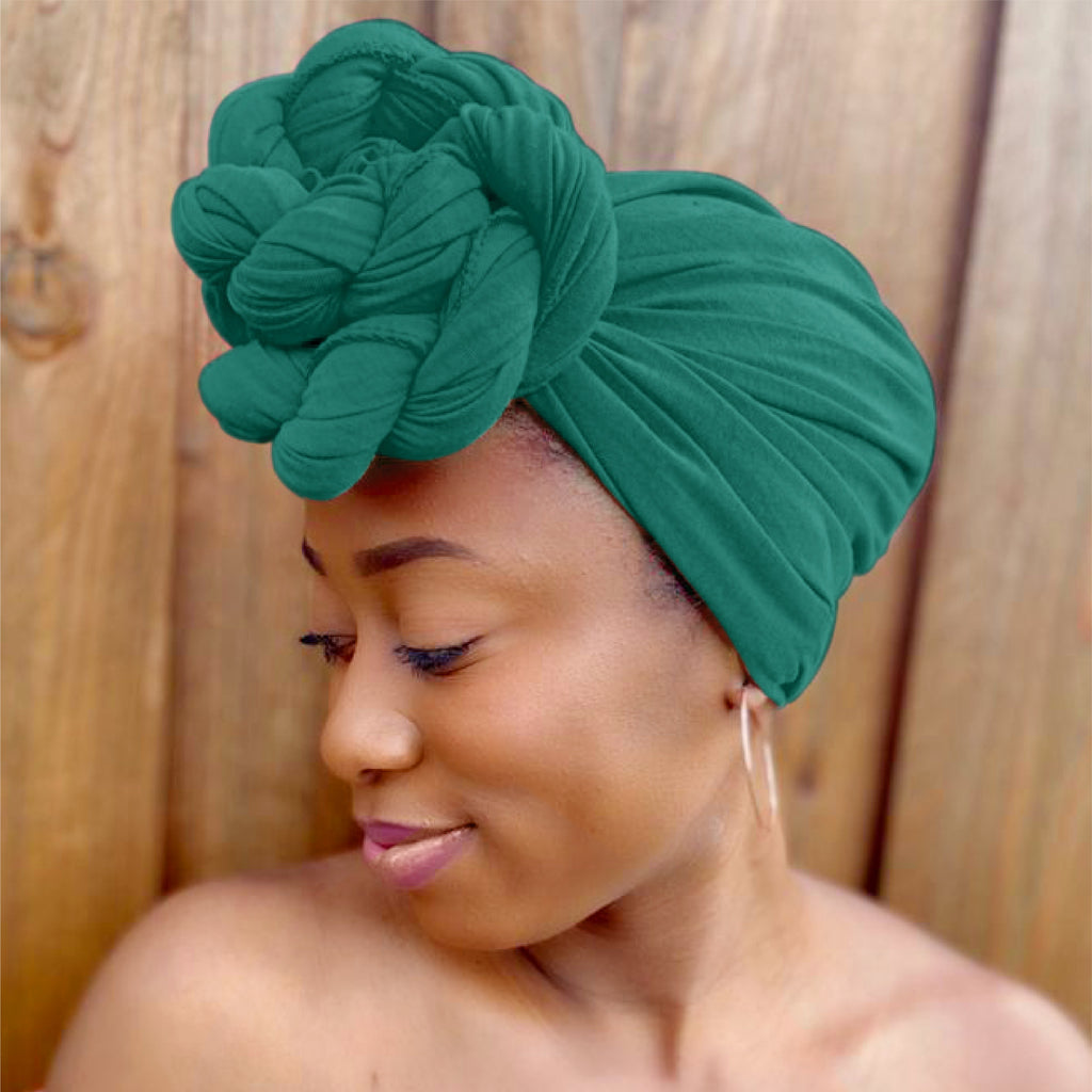 Green - Women Soft Stretch HeadWrap Turban