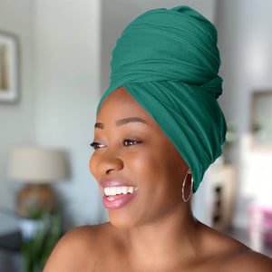 Green - Women Soft Stretch HeadWrap Turban