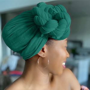 Green - Women Soft Stretch HeadWrap Turban