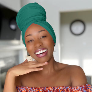 Green - Women Soft Stretch HeadWrap Turban