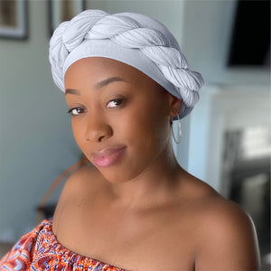 Silver - Women Soft Stretch HeadWrap Turban