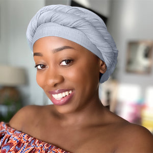 Silver - Women Soft Stretch HeadWrap Turban