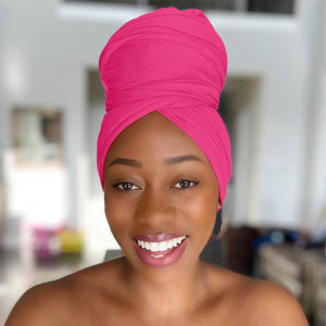 Hot Pink - Women Soft Stretch HeadWrap Turban