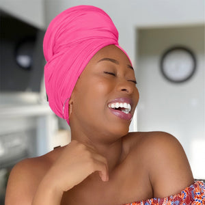 Hot Pink - Women Soft Stretch HeadWrap Turban