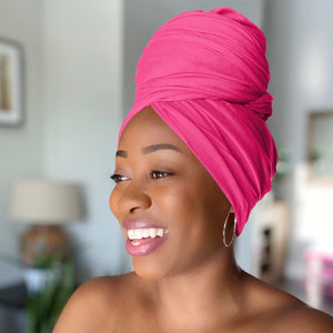 Hot Pink - Women Soft Stretch HeadWrap Turban