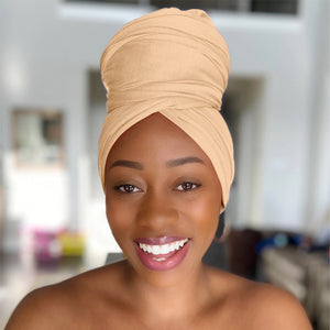 Desert Brown - Women Soft Stretch HeadWrap Turban