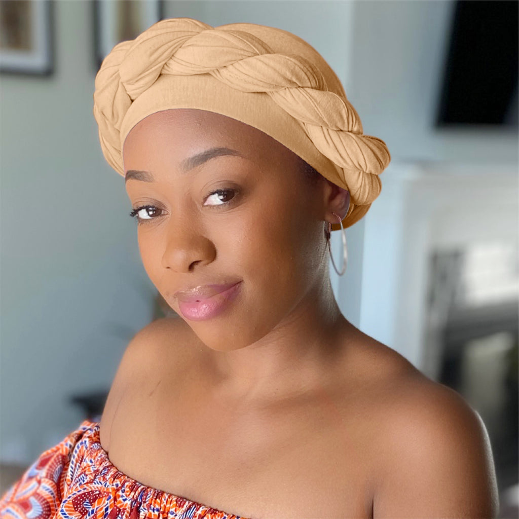 Desert Brown - Women Soft Stretch HeadWrap Turban