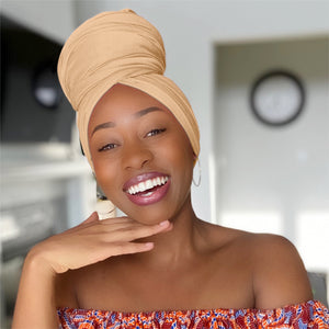 Desert Brown - Women Soft Stretch HeadWrap Turban