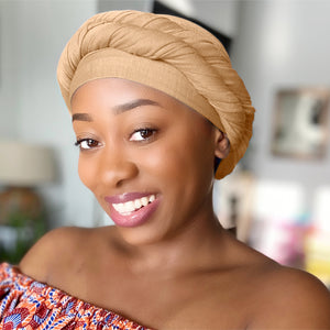 Desert Brown - Women Soft Stretch HeadWrap Turban