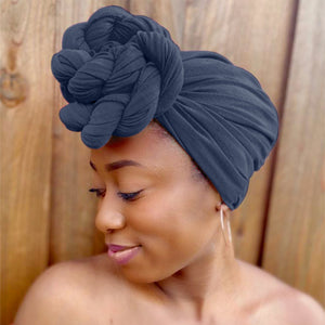 Navy Blue - Women Soft Stretch HeadWrap Turban