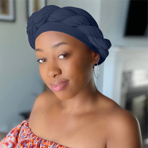 Navy Blue - Women Soft Stretch HeadWrap Turban