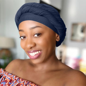 Navy Blue - Women Soft Stretch HeadWrap Turban