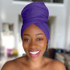 Purple - Women Soft Stretch HeadWrap Turban