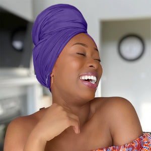 Purple - Women Soft Stretch HeadWrap Turban