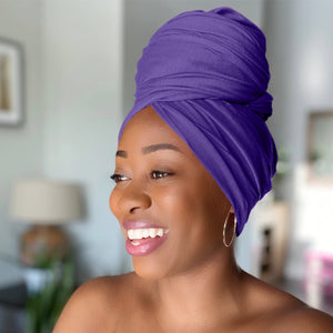 Purple - Women Soft Stretch HeadWrap Turban