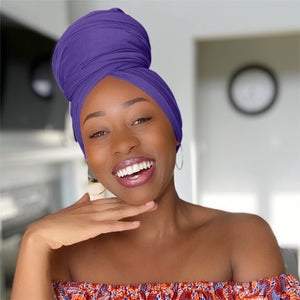 Purple - Women Soft Stretch HeadWrap Turban