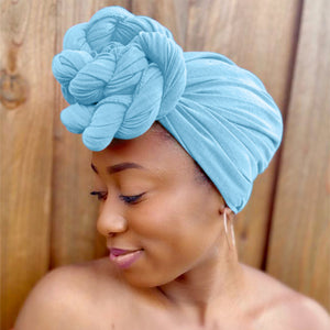 Sky Blue - Women Soft Stretch HeadWrap Turban