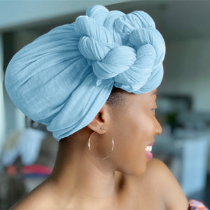 Sky Blue - Women Soft Stretch HeadWrap Turban