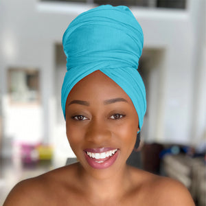 Teal - Women Soft Stretch HeadWrap Turban