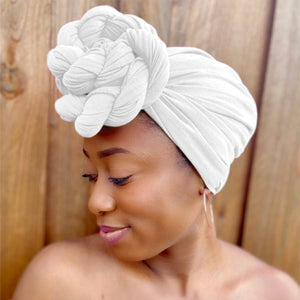 White - Women Soft Stretch HeadWrap Turban