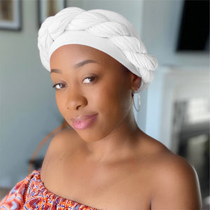 White - Women Soft Stretch HeadWrap Turban