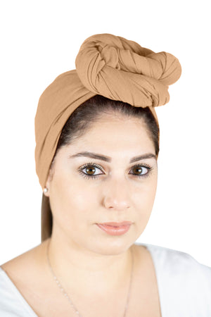 Desert Brown - Women Soft Stretch HeadWrap Turban