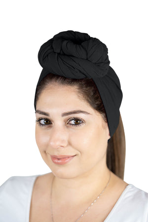 Black - Women Soft Stretch HeadWrap Turban