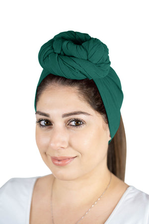 Green - Women Soft Stretch HeadWrap Turban