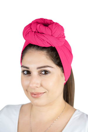 Hot Pink - Women Soft Stretch HeadWrap Turban