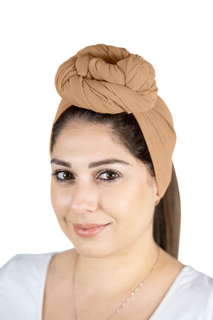 Desert Brown - Women Soft Stretch HeadWrap Turban