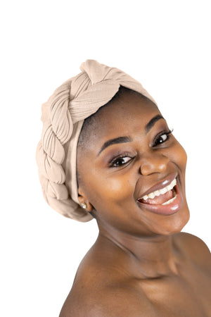 Beige - Women Soft Stretch HeadWrap Turban