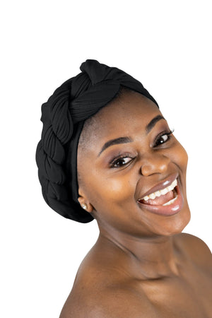 Black - Women Soft Stretch HeadWrap Turban