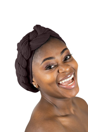 Chocolate Brown - Women Soft Stretch HeadWrap Turban