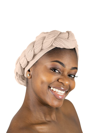 Beige - Women Soft Stretch HeadWrap Turban