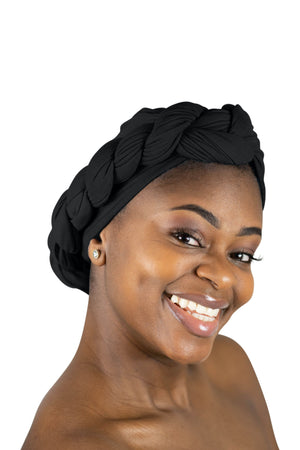 Black - Women Soft Stretch HeadWrap Turban