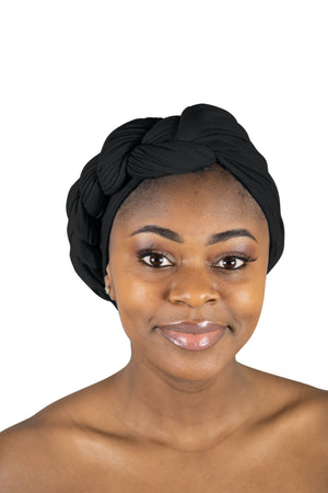 Black - Women Soft Stretch HeadWrap Turban