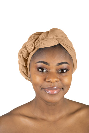 Desert Brown - Women Soft Stretch HeadWrap Turban